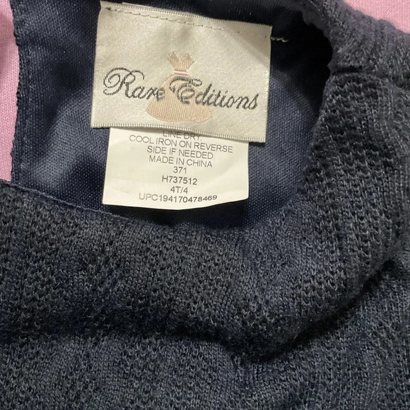 Rare Editions Dark Blue Toddler Girls Bell Sleeve Knit Dress Size 4T NWT - Picture 4 of 4